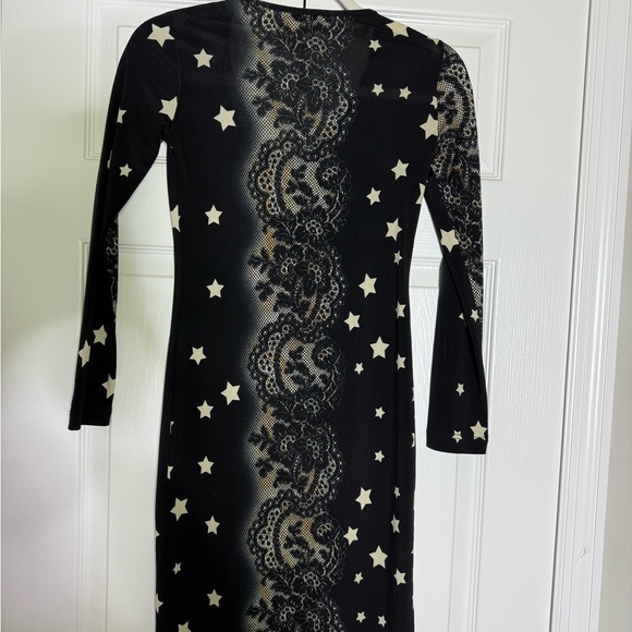 fx missony italy Black and Cream Star Pattern Dress - Picture 5 of 11